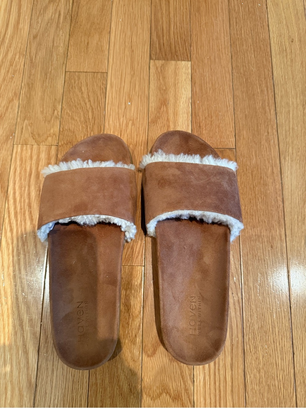 Suede and Sherpa Molded Slides.